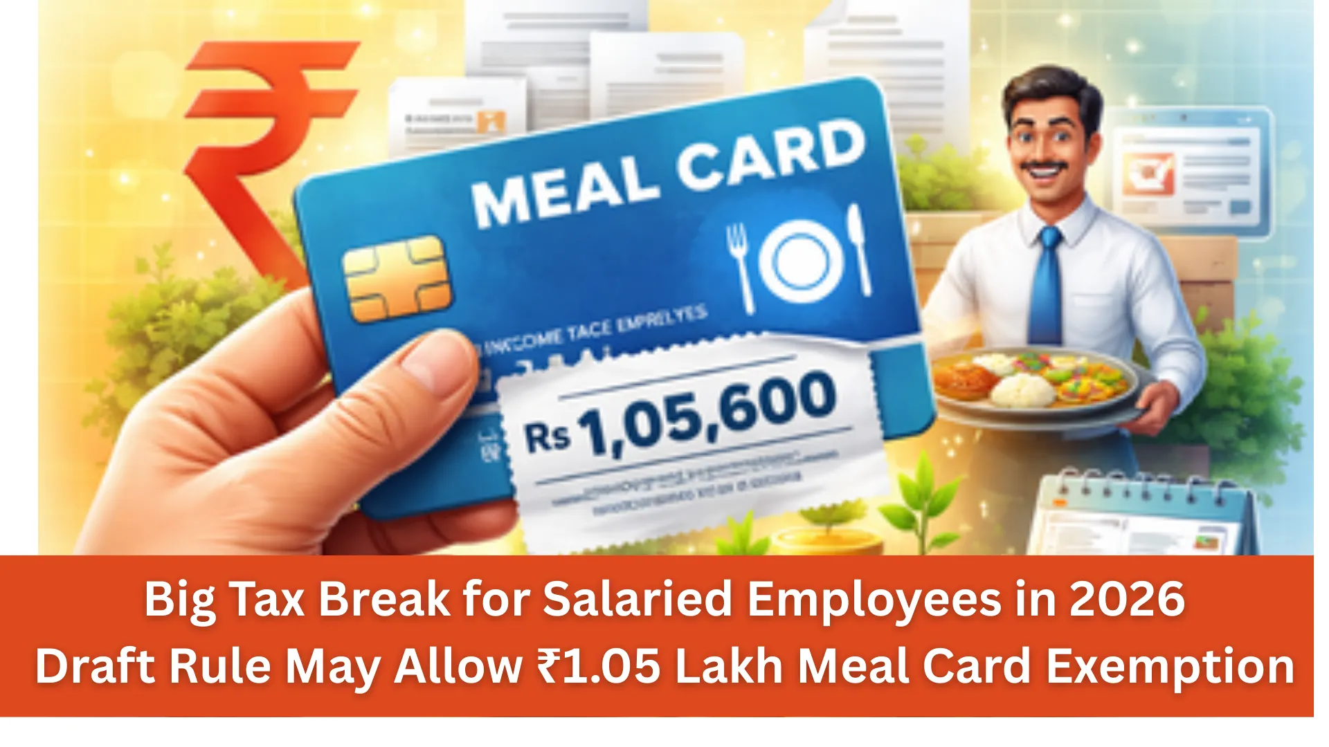 Big Tax Break for Salaried Employees in 2026: Draft Rule May Allow ₹1.05 Lakh Meal Card Exemption