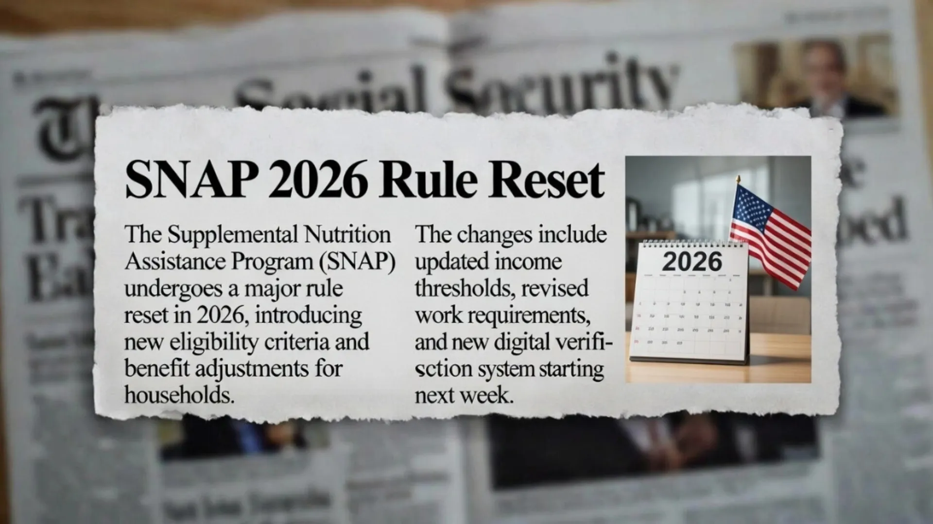 SNAP 2026 Rule Reset: Key Eligibility, Work Requirements and Benefit Changes You Must Know