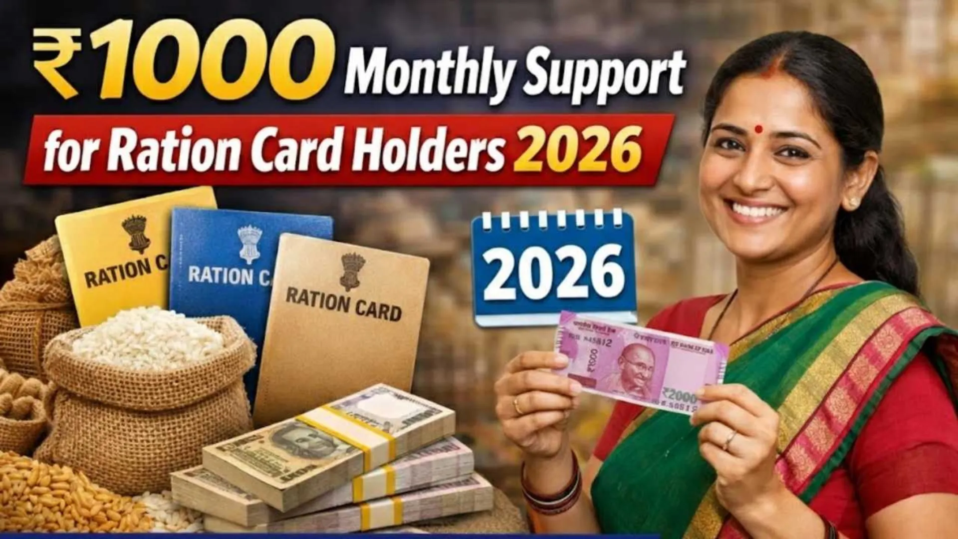 ₹1000 Monthly Cash for Ration Card Holders in 2026: Check Who Qualifies and How to Get It